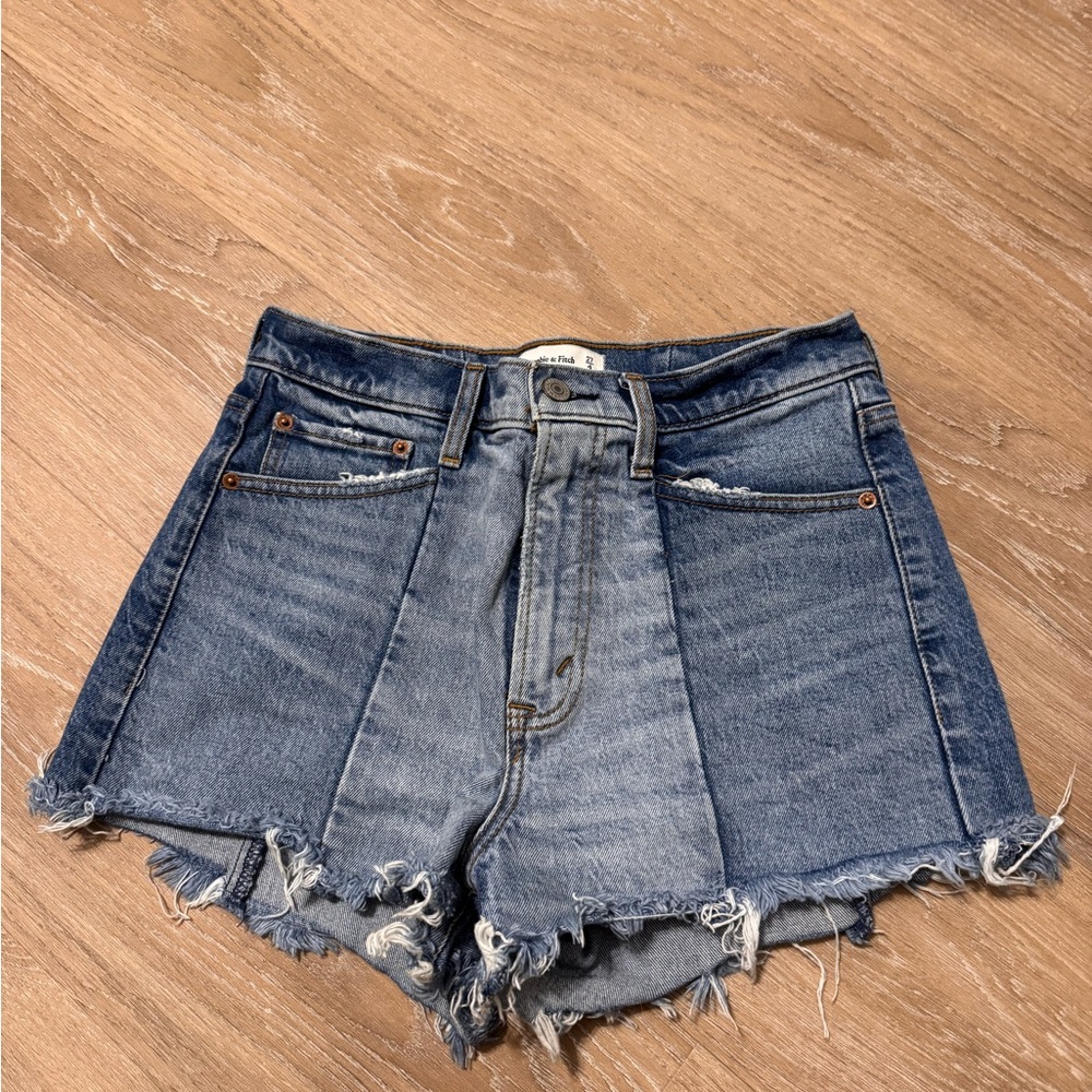 Abercrombie & Fitch Two-Tone Blue Jean Shorts